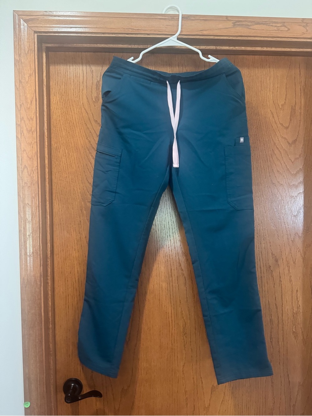 Women Teal Drawstring Cargo Jogger Pants
